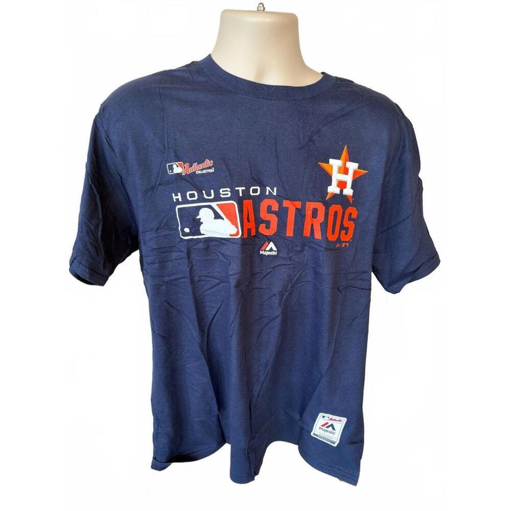 MAJESTIC HOUSTON ASTROS MENS LARGE T SHIRT BLUE NEW WITH TAGS